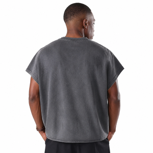 Custom Embroidered Men's Oversized Short Sleeve T-<b>shirt</b> O-Neck 100% Cotton Knitted Casual Breathable Front Logo Pattern <b>Gothic</b> - Product Image 3