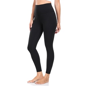 High Waisted Full Length <b>Leggings</b> For Women Black Stretch Yoga Pants Breathable Soft Knitted Activewear - Product Image 3