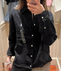 Blusa Casual Multifuncional de Primavera, Verano y Otoño para Mujer, Delgada, de Color Sólido, Poliéster/Algodón, Transpirable, de Alta Calidad, con Bordado Frontal - Product Image 3