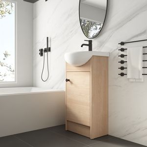 Mobile bagno freestanding da 18 pollici con lavabo integrato, soluzione per spazi ridotti (confezione KD) G BVB02218PLO - Product Image 4