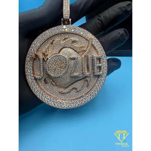 จี้ชื่อแบบกำหนดเอง Iced Out รุ่น Jozue ทำจากเงินแท้ 925 ประดับเพชรโมอิสซาไนต์ทรงกลม สไตล์ฮิปฮอป หรูหรา - Product Image 6
