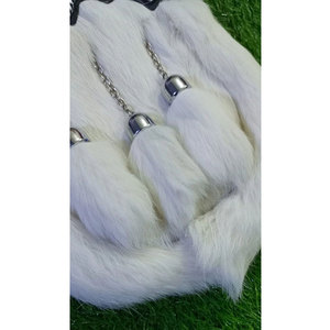 Handmade <b>White</b> Rabbit <b>Fur</b> <b>Dress</b> Sporran Staghead Cantle Scottish Kilt Sporran Custom OEM ODM - Product Image 2