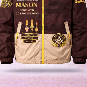Chaqueta Cortavientos Masónica Personalizada, Ligera e Impermeable, con Logotipo Masónico Bordado, Fabricante OEM al por Mayor - Product Image 2