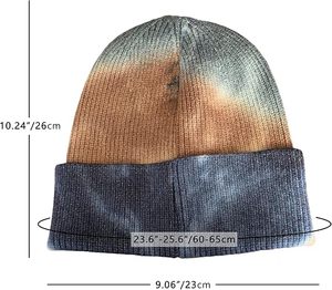 Nouveau bonnet tie-dye dégradé chaud et épais en acrylique tricoté avec effet arc-en-ciel, casquette tie-dye motif 2026 - Product Image 6