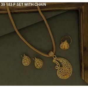 Fashion Pendant Necklace Gold-Plated Necklace for Women <b>Wedding</b> Jewelry Luxury Earrings Necklace Jewelry Set for Woman Jewelry - Product Image 5