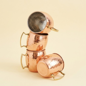 Mug à Moscow Mule en cuivre pur martelé à la main, forme baril, pour boissons glacées et articles de bar, idéal pour offrir et pour la maison, à bon prix - Product Image 5