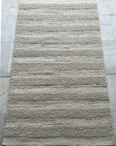 Modern Handmade Woven Lightweight Natural <b>White</b> Color Medium Thickness Flat Area <b>Rug</b> Stripes Boxes Pattern Hotel Home Non-Slip - Product Image 4