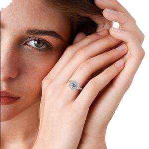 Anillo de Compromiso y Matrimonio Aniva Jewels de Lujo, Plata de Ley S925, Moissanita de 2 Quilates, Corte Brillante, Certificado IGI, Engaste de Puntas - Product Image 3