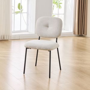 Set di 2 Sedie da Pranzo Moderne Imbottite Bianche con Gambe in Metallo, Salvaspazio per Cucina Contemporanea - Product Image 3