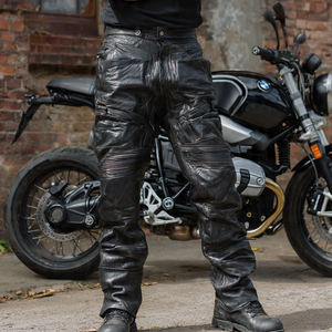 Pantalon de moto en cuir imprimé pour homme, grande taille, été/hiver, pour motard - Product Image 3