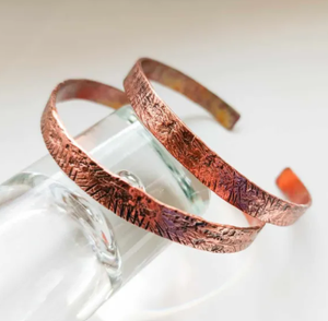 Pulsera Terapéutica de Cobre Sólido Martillado Estampado Ayurvédico, Hecha a Mano, Tamaño Personalizable, Joyería de Moda, Diseño Exquisito, Regalo - Product Image 4
