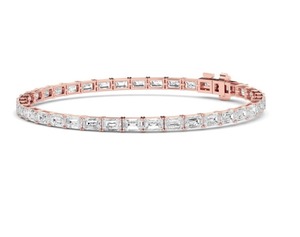 Pulsera de Diamantes Cultivados en Laboratorio con Corte Esmeralda, 7.21 CTW, 7 Pulgadas, Oro Rosa de 9K - Product Image 2