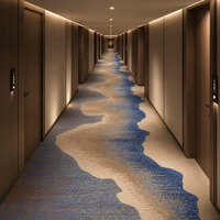 Moquette large de 4 m, imprimée sur mesure, à poils coupés, en PP et nylon, pour couloir d'hôtel, mur à mur, ignifuge