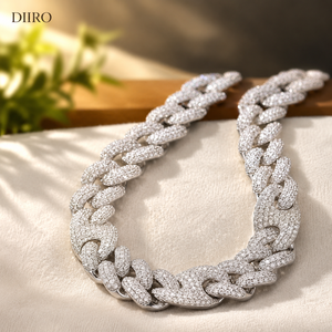 Custom Moissanite Cuban Link <b>Choker</b> Necklace 925 Sterling <b>Silver</b> Luxury Round Diamond Chain Unisex Everyday Wear - Product Image 2