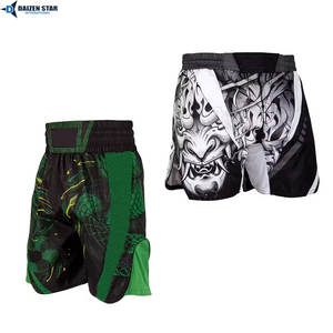 Shorts de combat MMA professionnels pour hommes, taille haute, style sportif - Tissu satiné léger, respirant et à séchage rapide, couleur unie vintage sur le devant - Product Image 5