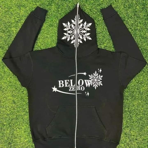 Sweat à capuche surdimensionné personnalisé pour homme, en coton 100% lourd, brodé, style streetwear vintage - Product Image 1