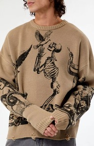 Pull jacquard ras du cou pour homme 100 % coton, coupe courte personnalisée, pull de prière, vente en gros OEM, haute qualité, séchage rapide, respirant - Product Image 4