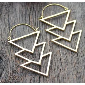Boucles d'oreilles pendantes en laiton plaqué or, forme goutte d'eau, bijoux classiques pour femmes - Product Image 2