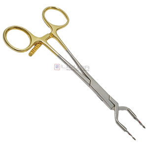 Pince à couronne KERAMOGRIP avec poignée dorée, 145 mm, en acier inoxydable, instruments chirurgicaux dentaires de laboratoire, pince à couronne - Product Image 3