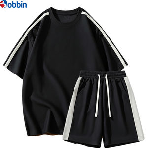 Ensemble streetwear d'été personnalisé pour homme – T-shirt et short délavés à l'acide de haute qualité, grandes tailles, mode urbaine jeune - Product Image 1