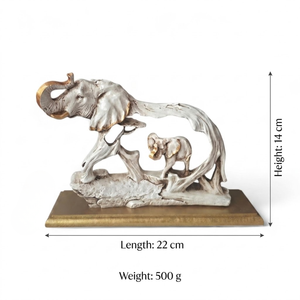 AG Elements - Escultura Decorativa de Mesa de la Familia Elefante en Poliresina, Adorno de Lujo para Decoración de Interiores del Hogar - Product Image 2