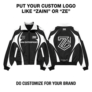320 GSM Premium Waterproof Breathable Winter <b>Men's</b> Nylon/Cotton Windbreaker <b>Jacket</b> Black <b>White</b> Contrast Panel Print Logo OEM ODM - Product Image 1