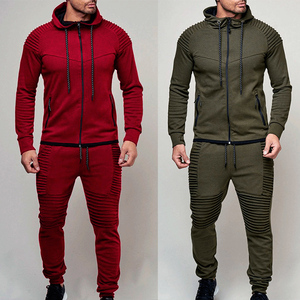 Men's Solid Black <b>Tracksuit</b> Set Full Sleeve Hooded Zipper Sweatshirt Side Pockets Regular Fit Sporty Summer Wear 2 1 Design - Product Image 3