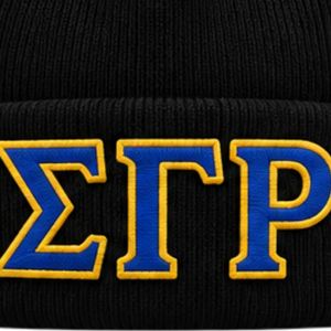 หมวกบีนนี่สีดำปักลายพุดเดิ้ลสวยงามสำหรับผู้หญิง แบรนด์ Custom SGRho  หมวกไหมพรมถักขอบพับสำหรับฤดูหนาว อุ่นสบาย เหมาะสำหรับสวมใส่ในช่วงฤดูหนาว  หมวกสำหรับสตรีนักศึกษาชมรม Sigma Gamma Rho - Product Image 5