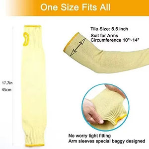Mangas Protectoras para Brazos Unisex, Resistentes a Cortes y Calor, 100% Poliéster, Ligeras, Transpirables, con Orificio para el Pulgar, Color Amarillo - Product Image 5