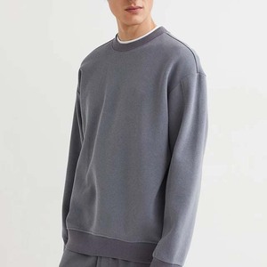 Wholesale Custom Logo Embroidered 100% Cotton <b>Men's</b> Autumn Fleece <b>Sweatshirts</b> High Quality <b>Grey</b> <b>Sweatshirts</b> MADE BY BS - Product Image 2