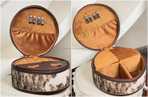Boîte à bijoux de voyage de rangement pour bijoux avec logo personnalisé en cuir de vachette tendance au design personnalisé Vente en gros - Product Image 6
