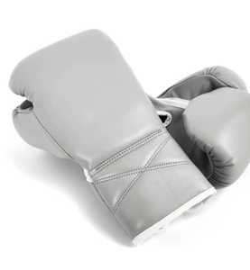 Gants de boxe en PU blancs, à doigts entiers, avec fermeture à lacets, pour adultes - Product Image 4