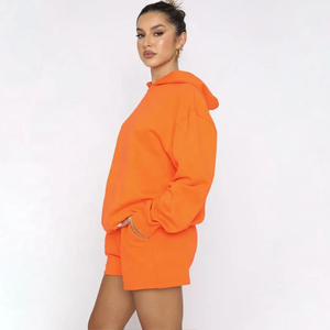 Custom Logo <b>Sexy</b> Streetwear Women 2 Piece <b>Sets</b> Oversize Sweater Shorts Long Sleeve Hoodies Jogger Shorts <b>Set</b> for Women - Product Image 1