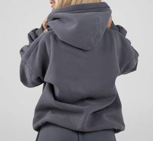 Sudadera con Capucha Personalizada de Felpa Francesa 450GSM, Estilo Urbano Otoñal, Sudadera de Algodón Suave para Mujer - Product Image 2