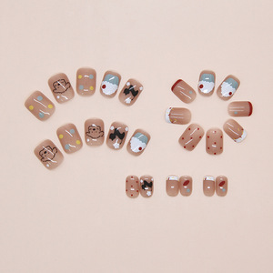 Pegatinas de <span class=keywords><strong>Uñas</strong></span> con Diseño de Pastel de Caramelos y Puntos de Estilo Francés para Niñas, Adhesivos Removibles para <span class=keywords><strong>Uñas</strong></span> con Animales Lindos, 24 Piezas - Product Image 6