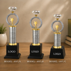 Trophée élégant en métal moulé sous pression avec gravure pour la reconnaissance des employés, les récompenses d'entreprise, les vainqueurs de championnats sportifs, design portable - Product Image 1
