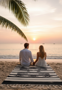 Tapis de couloir rectangulaire en coton tissé à la main, motif floral moderne, lavable en machine, réversible, noir, pour salle à manger, camping, maison - Product Image 2