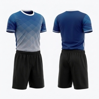 Jersey Atletik dengan Celana Pendek Senada, Bahan Bernapas, Cocok untuk Latihan Sepak Bola, Pertandingan, Seragam Sepak Bola Premium