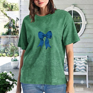 High Quality Cotton men ,Women's Custom Yellow Bow Print Pattern T-Shirt Trendy Fashion Top Street Style T-Shirt <b>logo</b> Quick men - Product Image 2
