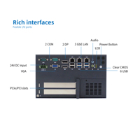 H110 Chipset Computadora de visión integrada sin ventilador con 3LAN 6USB Puertos serie duales y 2 ranuras PCIe/PCI en stock