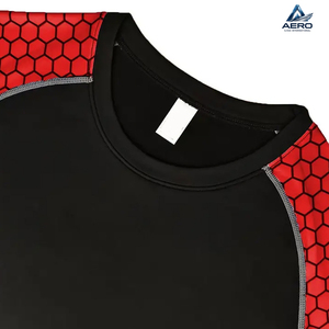 Conjunto Deportivo de Compresión para Hombre, Camiseta de Manga Larga Negra y Roja con Leggings, Ropa de Gimnasio que Absorbe la Humedad - Product Image 4