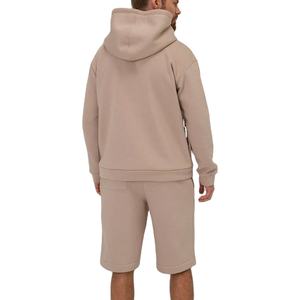 Conjunto de Dos Piezas de Sudadera con Capucha y Pantalones Cortos con Logotipo Personalizado para Uso Diario, Sudadera con Capucha Lisa y Pantalones Cortos a Juego para Hombre - Product Image 4