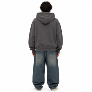 OEM Custom Men <b>Puzzle</b> Patchwork Hoodies Oversized Heavyweight Fleece Color Block Hooded Pullover Top Kangaroo Pocket Streetwear - Product Image 3