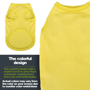 Comfortable Pet Apparel Blank Solid Color Dog <b>T</b>-Shirt High Quality Cotton Puppy Clothes Light Weight <b>Cat</b> Vest Pet Garments - Product Image 4