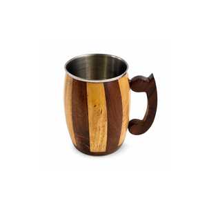 Taza de Café de Madera Natural Hecha a Mano, Taza de Té de Madera Maciza Curvada, Diseño Clásico Ecológico, Regalo Empresarial, Vajilla de Oficina - Product Image 6