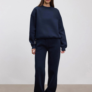 Sudadera personalizada de algodón de alto gramaje con cuello simulado, bordada, de forro polar suave, estilo cuello alto y cuello redondo, oversize, para mujer - Product Image 3