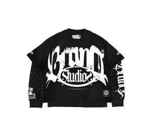 Camiseta Vintage Oversize de Algodón con Logo Personalizado del Fabricante, Lavado Ácido, Estilo Urbano para Hombre, Estampado con Hombros Caídos y Manga Larga con Letras - Product Image 6