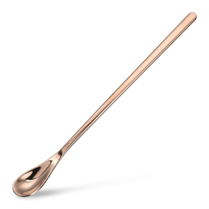 Cuillère à bar en cuivre à long manche torsadé, cuillère à cocktail, agitateur de boissons pour café, thé, restaurant, bar, maison, cuisine, vente en gros - Product Image 1