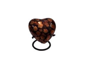 Heart Keepsake Handmade Eco-Friendly Black Brass Cremation Urn Ashes | <b>Mini</b> Memorial Urn Wedding Keepsake Token Ready Ship - Product Image 2