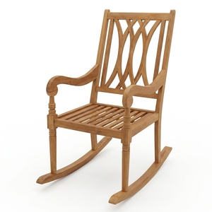 เก้าอี้โยกทรงครึ่งวงกลมไม้สักแท้ทันสมัยสำหรับโรงแรมและใช้งานกลางแจ้ง - Product Image 1